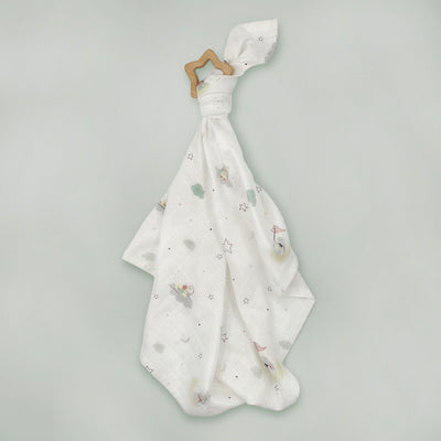 Little Love Night Muslin and Star Wooden Teether