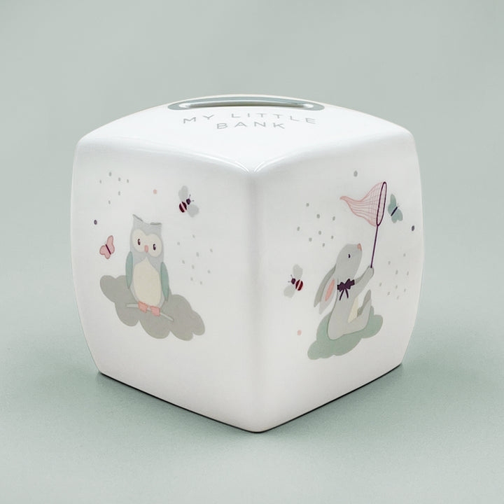 Personalised Grey Bunny and Little Love Money Box