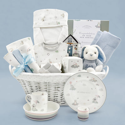 Personalised Baby Gift Little Love Luxury Baby Boy Hamper With Food Hamper