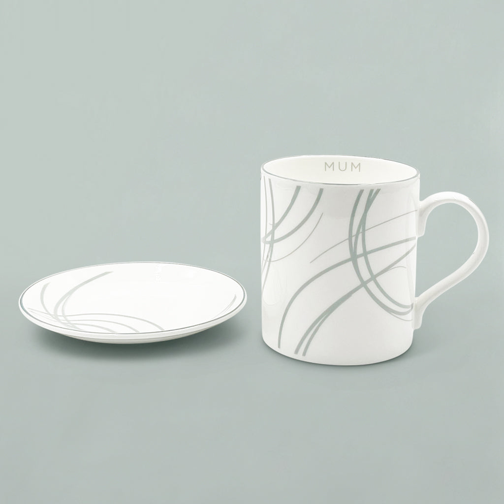 Mum's Christmas Fine Bone China Mug and Coaster