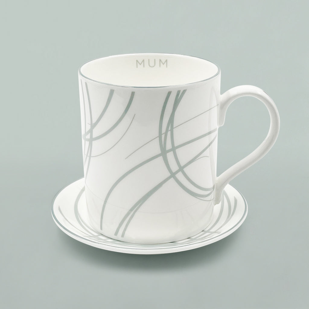 Mum's Christmas Fine Bone China Mug and Coaster