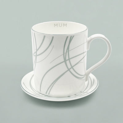 Mum's Christmas Fine Bone China Mug and Coaster