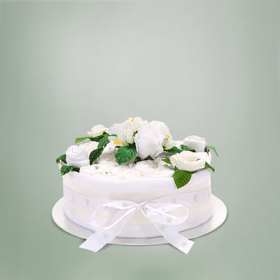 Baby Shower One Tier Nappy Cake Neutral