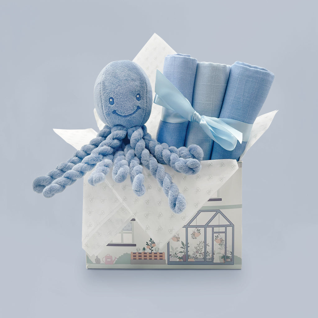 Ollie Octopus New Baby Gift Set, Blue