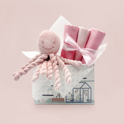 New Baby Gift Set Ollie Octopus Soft Toy Pink