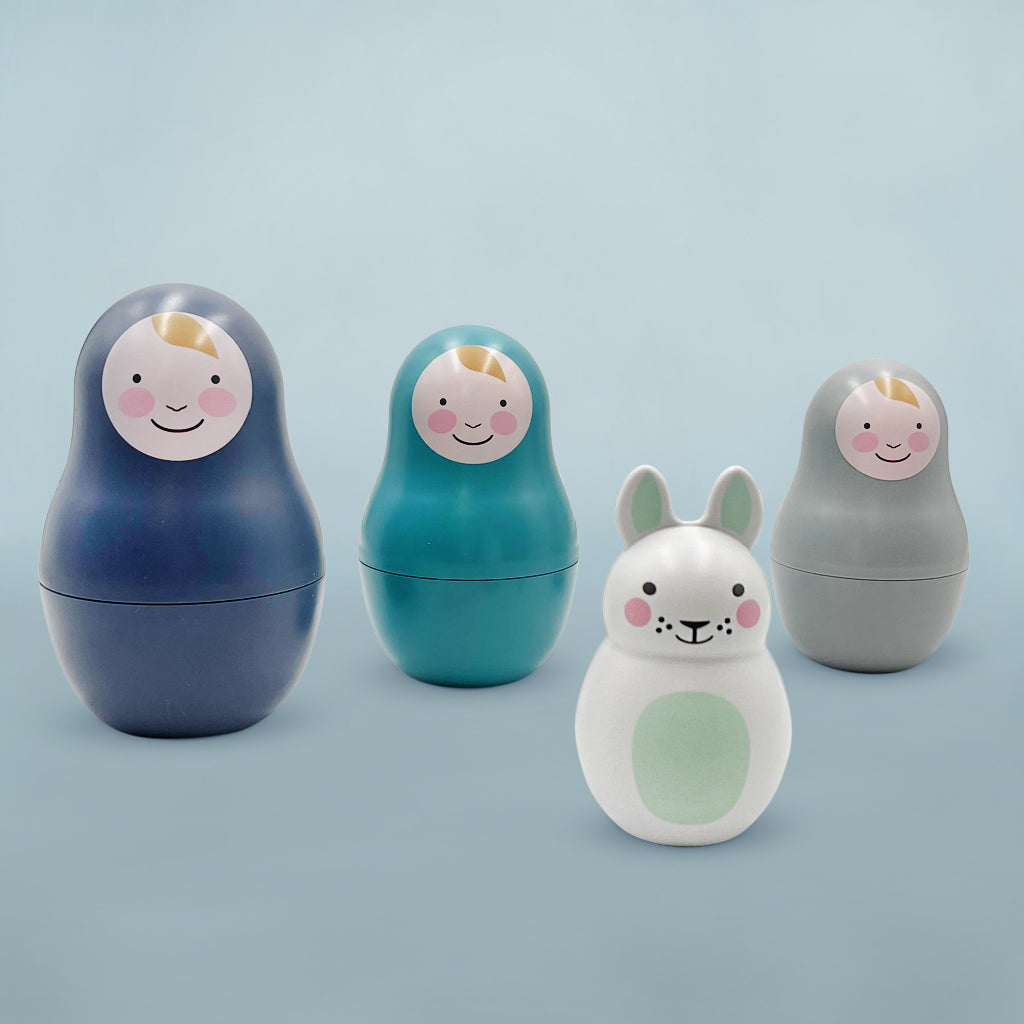 Blue Pastel Nesting Babies with Chiming Bo Bunny
