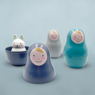 Blue Pastel Nesting Babies with Chiming Bo Bunny