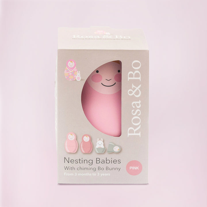 Pink Pastel Nesting Babies with Chiming Bo Bunny