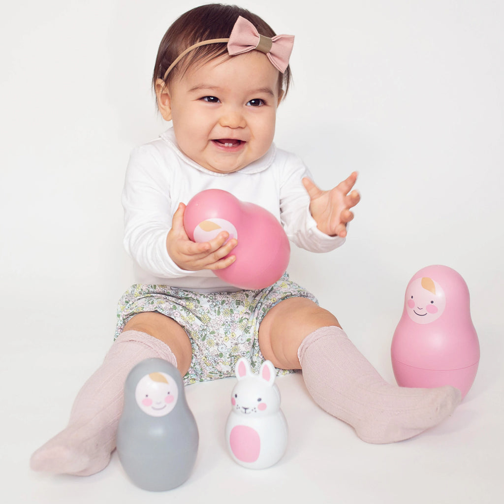 Pink Pastel Nesting Babies with Chiming Bo Bunny
