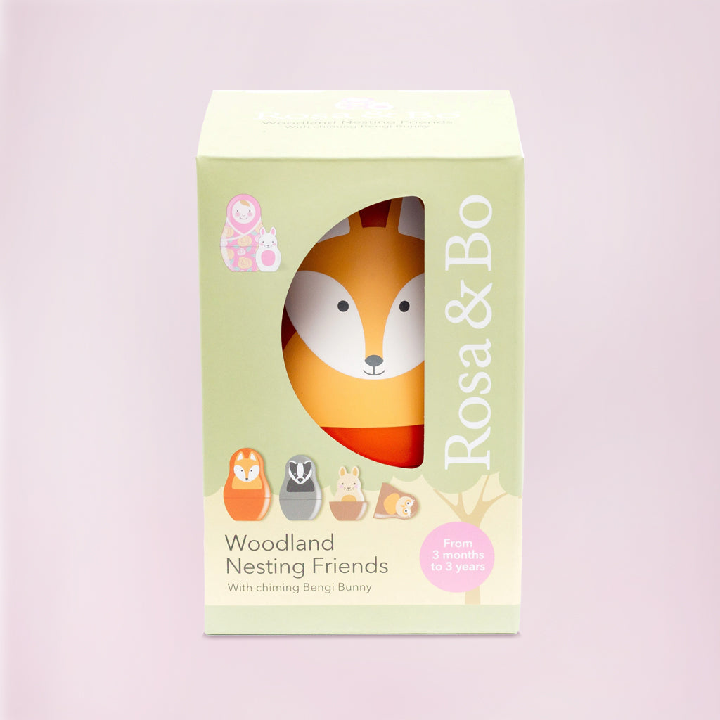 Woodland Friends Nesting Babies with Chiming Benji Bunny