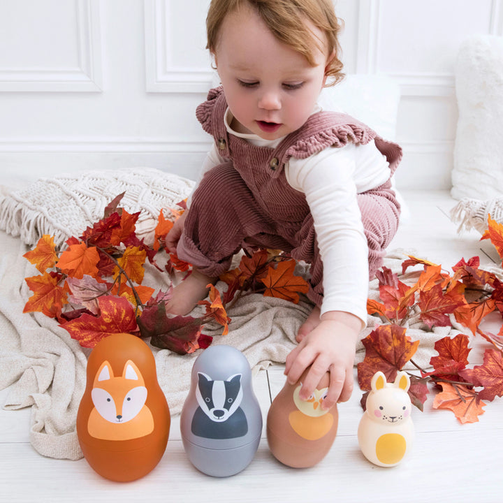 Woodland Friends Nesting Babies with Chiming Benji Bunny