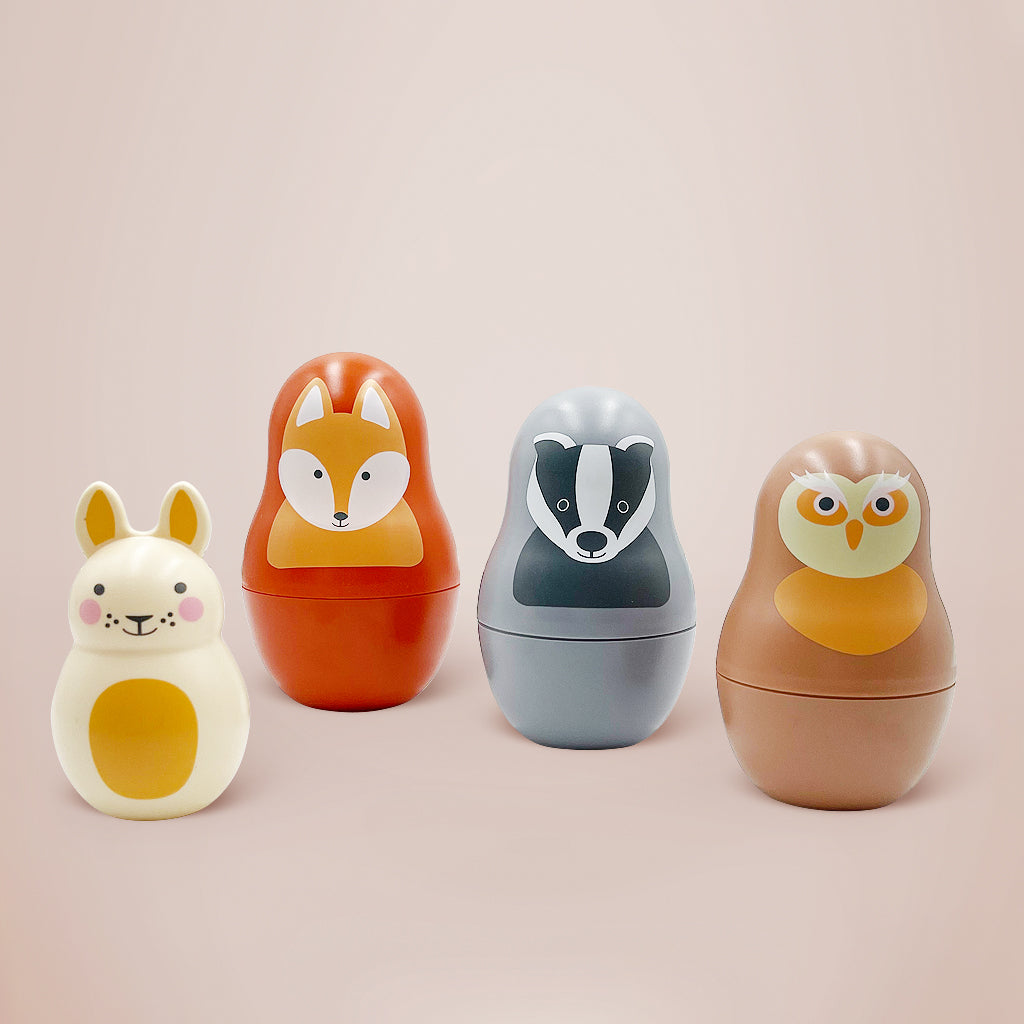 Woodland Friends Nesting Babies with Chiming Benji Bunny
