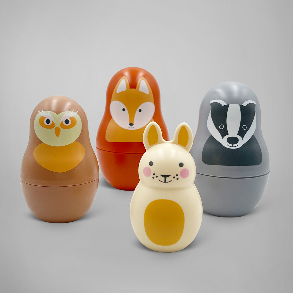 Woodland Friends Nesting Babies with Chiming Benji Bunny