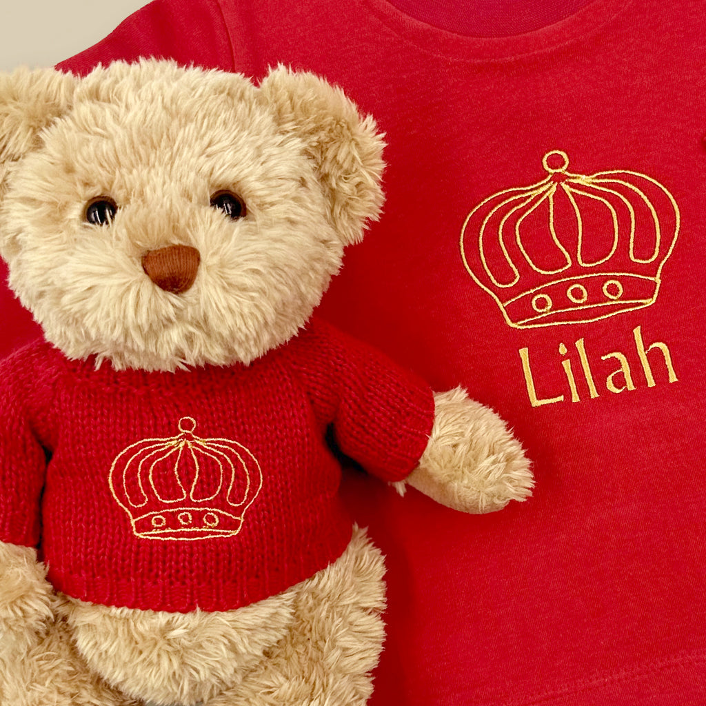 Personalised King Charles III Coronation Teddy Bear and T-Shirt