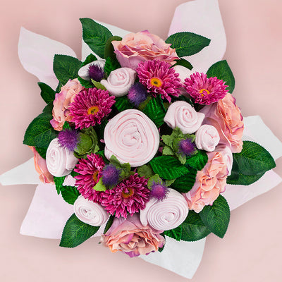Summer Luxury Rose Baby Clothes Bouquet, Pink