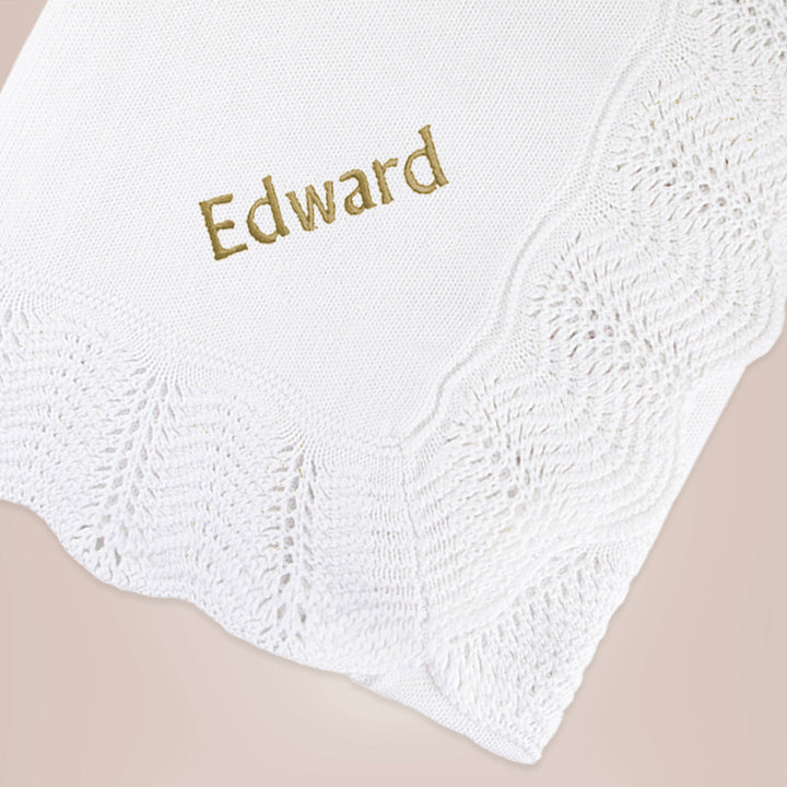 Personalised Bernard Bear and Crochet Blanket