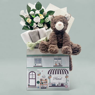 Fuddlewuddle Cat Welcome Baby Hamper, Neutral