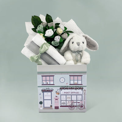 Newborn Baby Girl Personalised Hamper Eco Bunny Soft Toy 