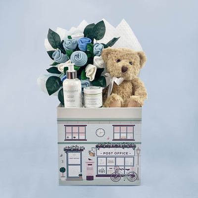 New Baby Boy Hamper Gift With Teddy Bear Bertie