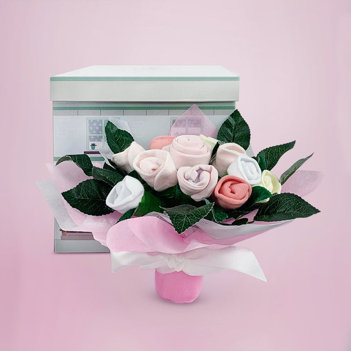 Welcome Baby Clothes Posy with Little Love Baby Wrap, Pink