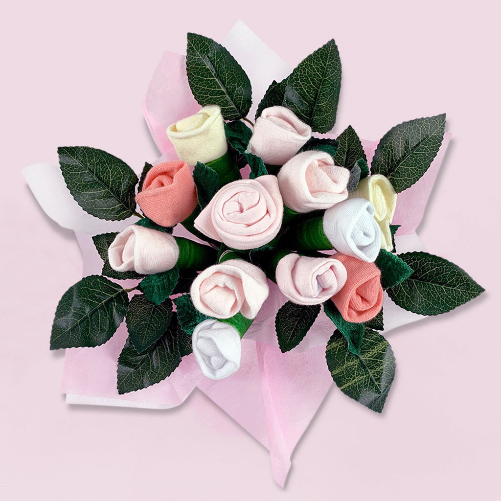 Welcome Baby Clothes Posy with Little Love Baby Wrap, Pink
