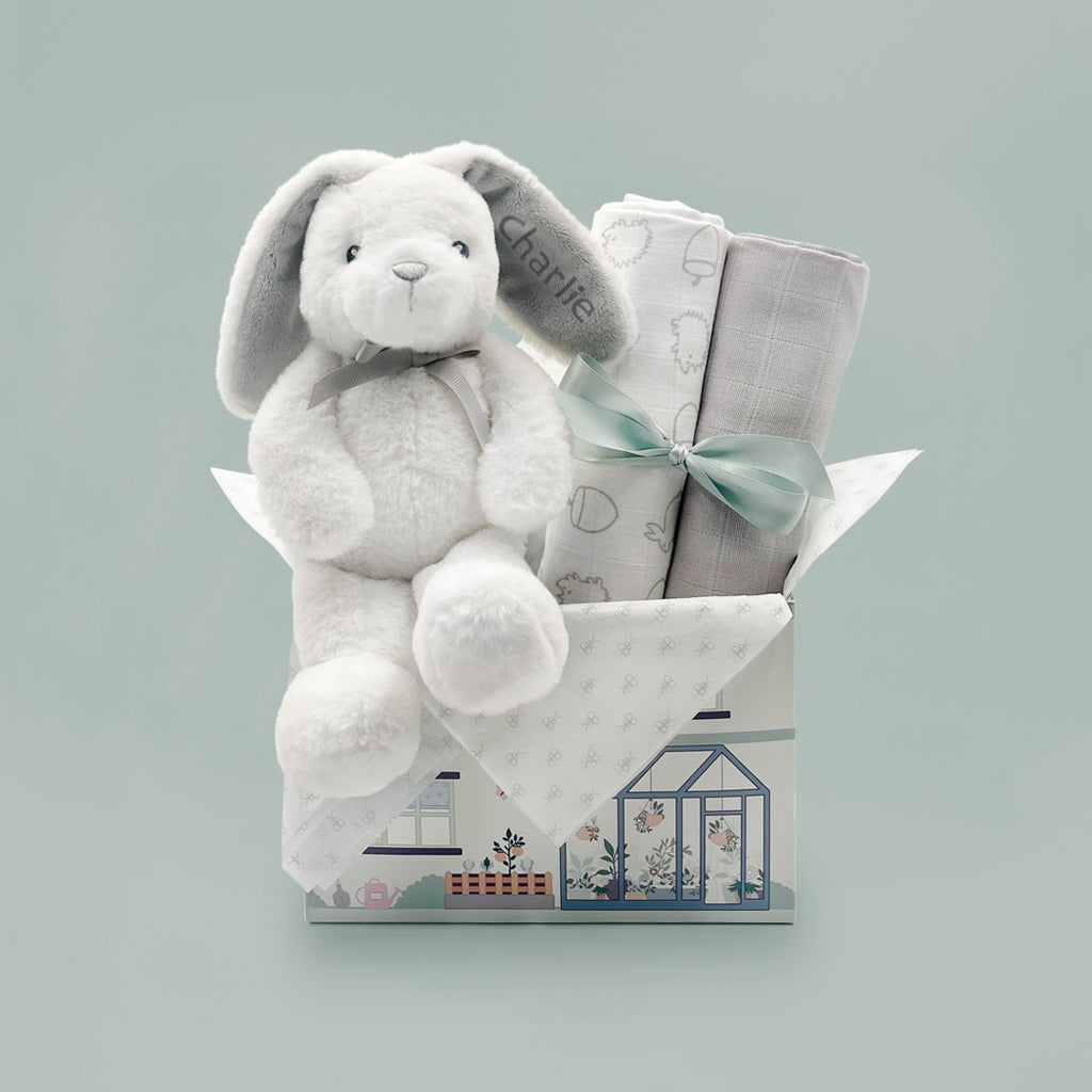 Personalised Baby Gift Muslin Swaddles Set