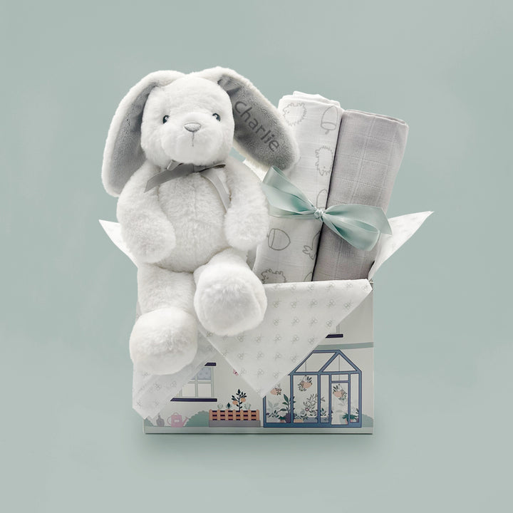 Personalised Baby Gift Muslin Swaddles Set