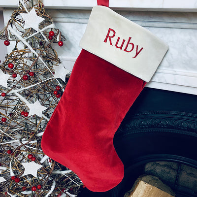 Personalised Christmas Stocking, Red