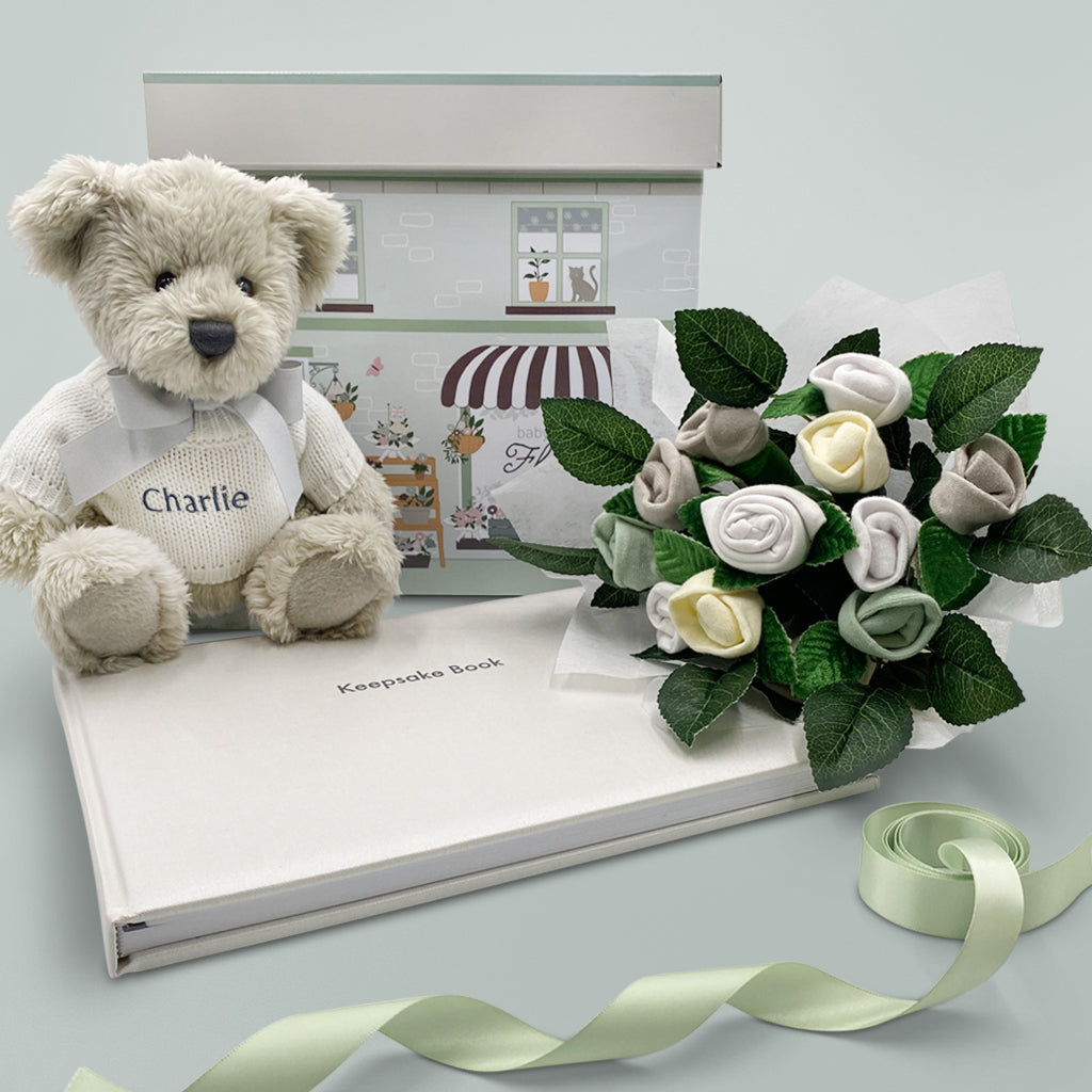 Christening Gift Personalised Keepsake Hamper With Teddy Bear Soft Toy