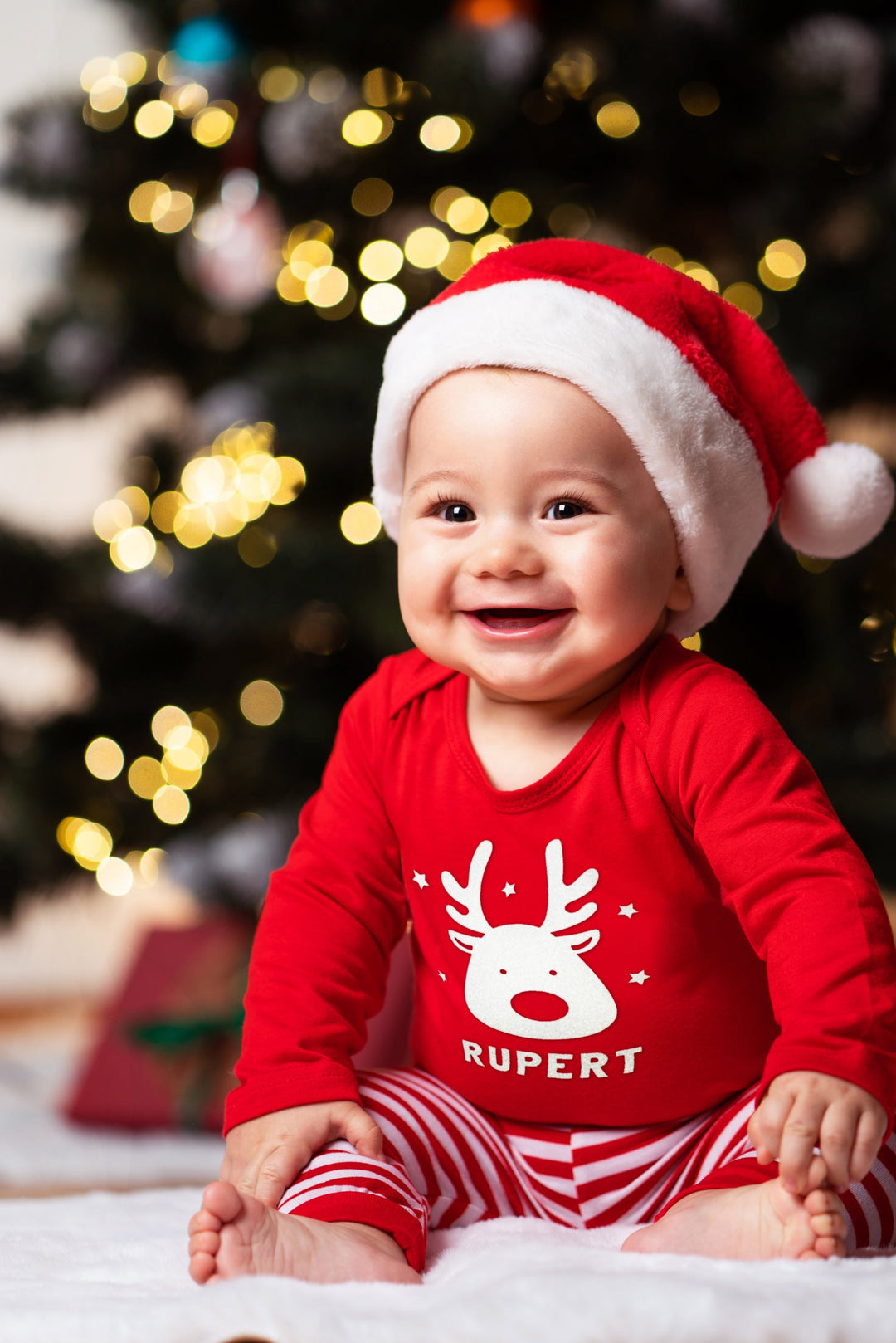 Babys First Christmas Personalised Christmas Bauble T Shirt