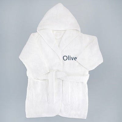 Little Bunny Bath and Bedtime Hamper, Blue - 6-12 Months with White Personalised Bathrobe