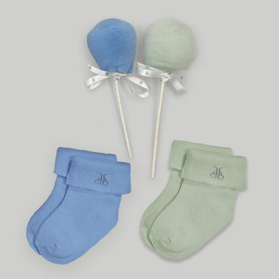 Swaddles and Socks New Baby Gift Set, Blue