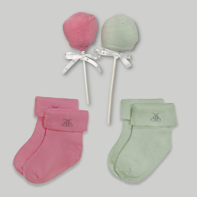 Swaddles and Socks New Baby Gift Set, Pink